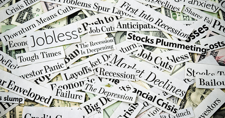 an image with many newspaper and magazines headlines cut out and piled together