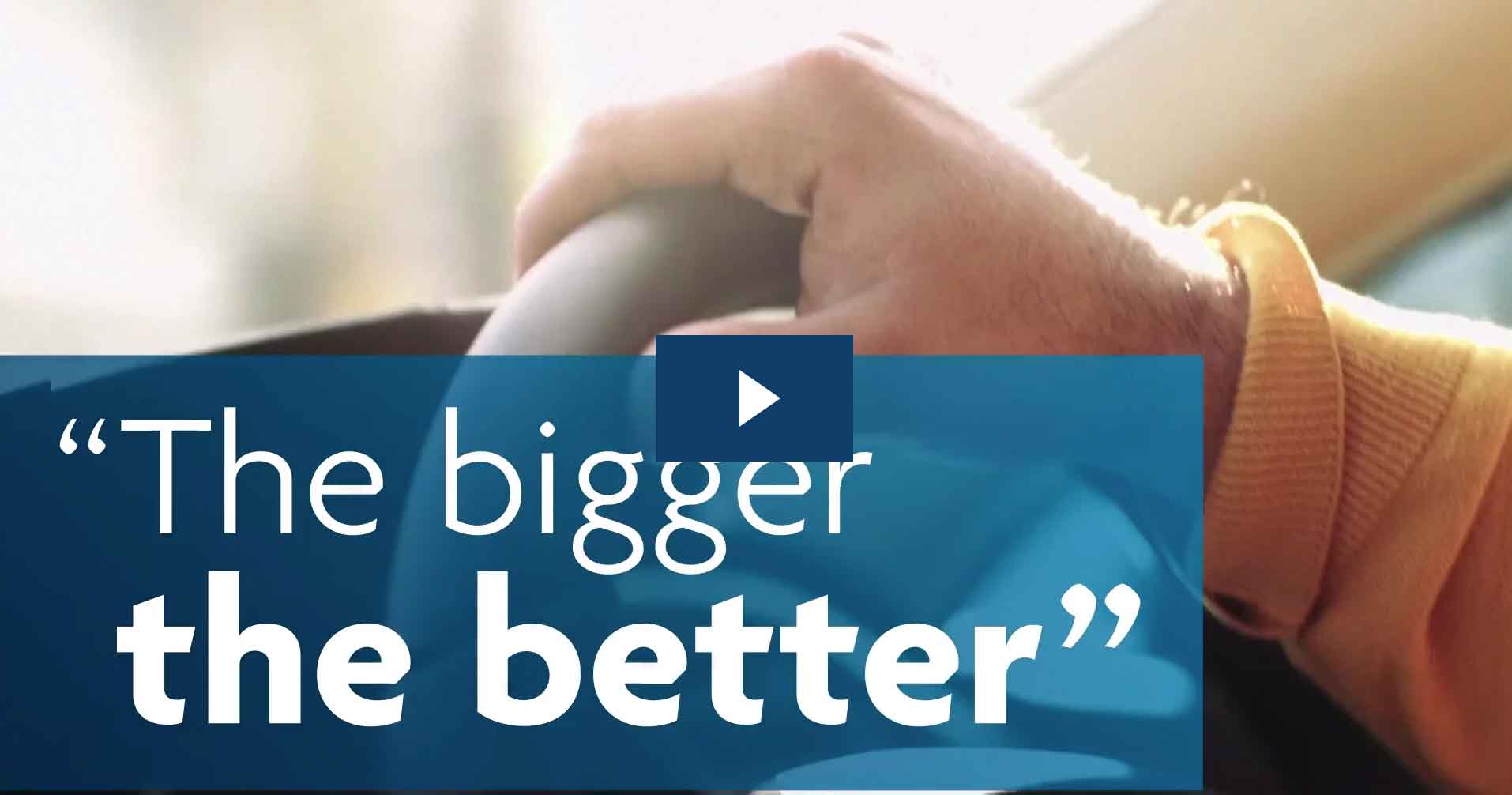 Smart Money video thumbnail of a hand on a steering wheel with text saying, The bigger the better.