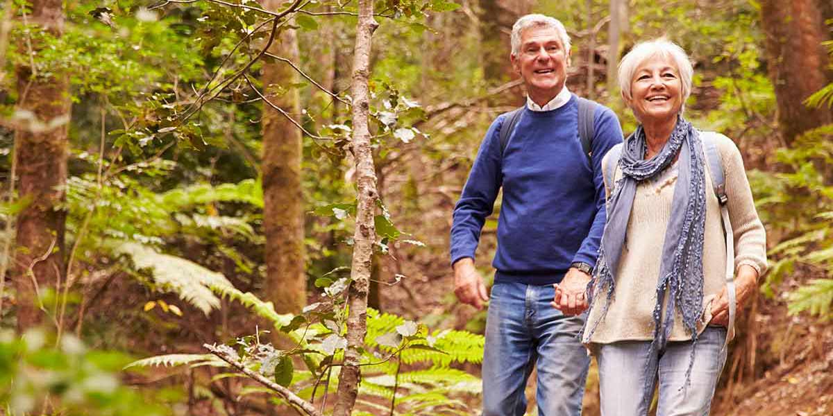 Man and women in a forest