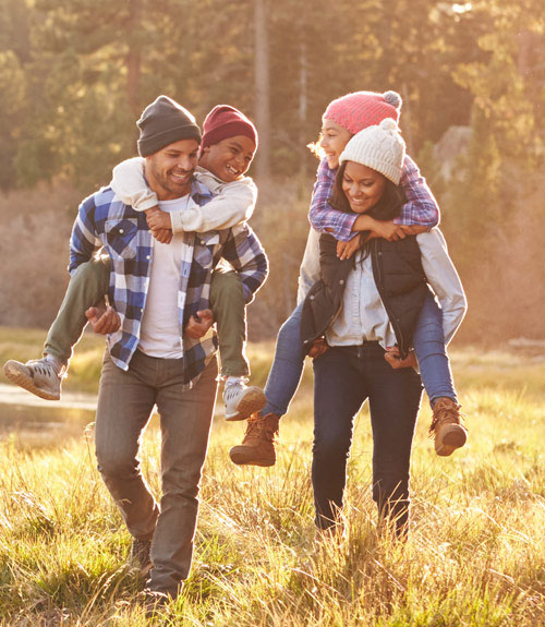 Family hiking