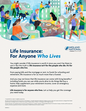Life Insurance for Anyone Who Lives English Flyer