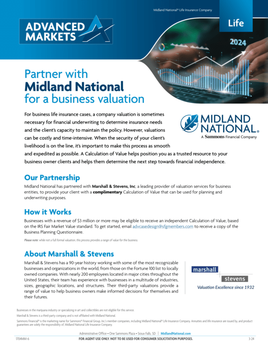 Marshall and Stevens information flyer