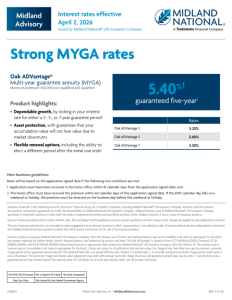 Oak ADVantage rate sheet