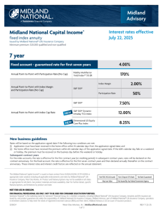 Capital Income product rate sheet