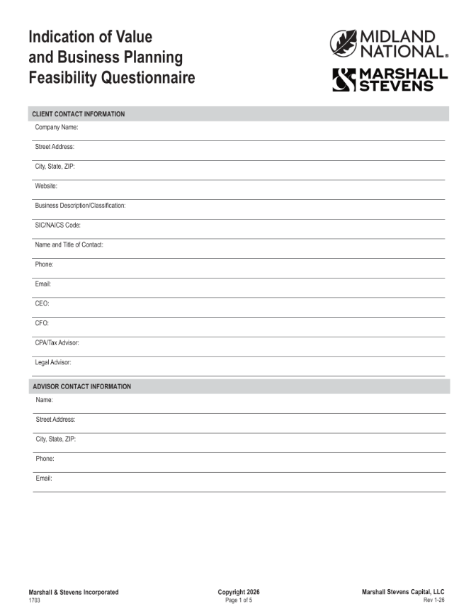 Marshall and Stevens Intake Form